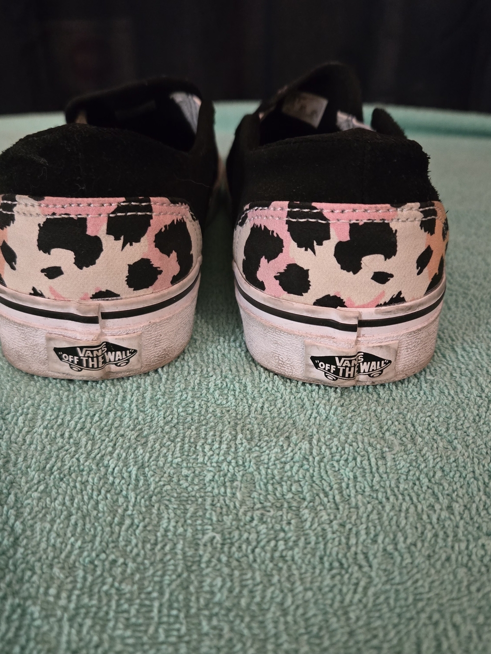 *Vans* Women's Slip-On Leopard Print Canvas Shoes - Pink & Orange - Picture 4 of 6